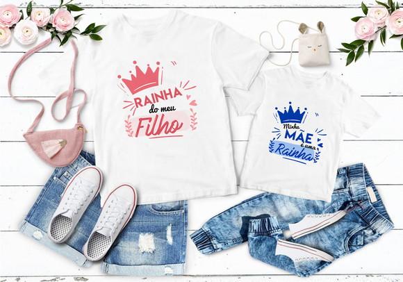 Camisetas Mãe e Filho(a) Presonalizada ? Kit com 2 Dia das