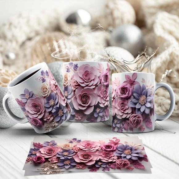 Caneca de Porcelana Floral ? Elegância para Seu Café
