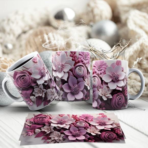 Caneca de Porcelana Floral ? Elegância para Seu Café