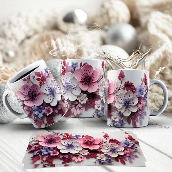 Caneca de Porcelana Floral ? Elegância para Seu Café