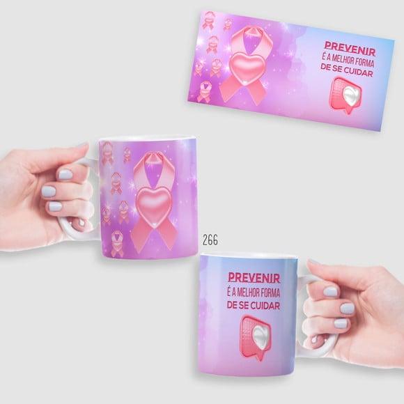 Caneca de Porcelana Outubro Rosa ? Juntas na Luta