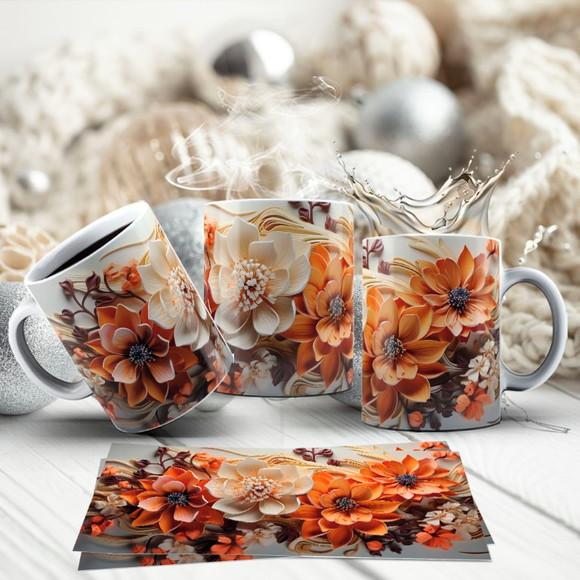Caneca de Porcelana Floral ? Elegância para Seu Café