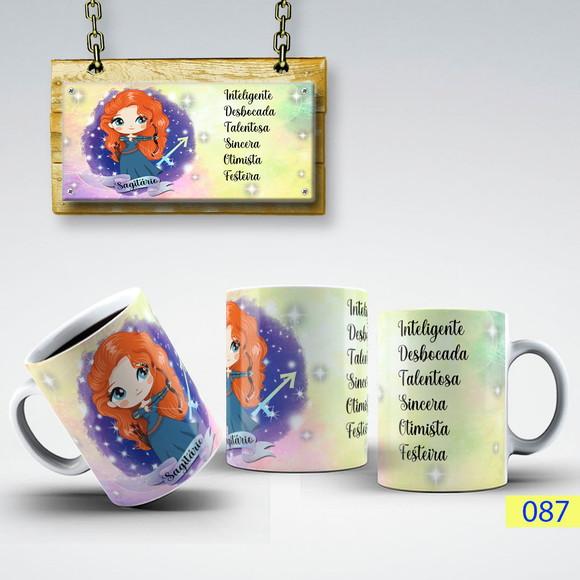 Caneca de Porcelana Signos do Zodíaco-princesas 325ml