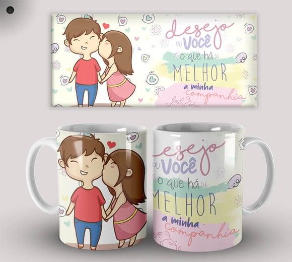 Caneca Porcelana Dia dos Namorados Amor