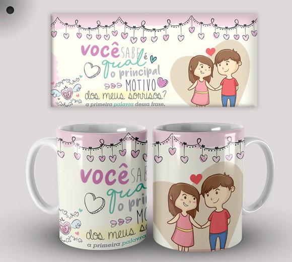 Caneca Porcelana Dia dos Namorados Amor