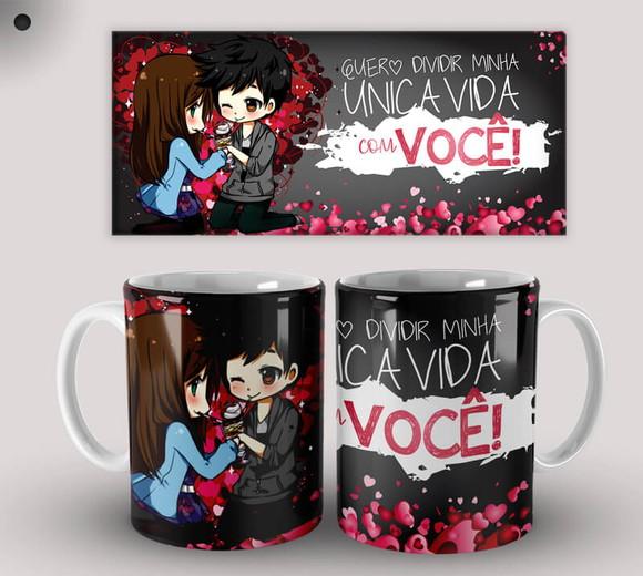 Caneca Porcelana Dia dos Namorados Personalizada