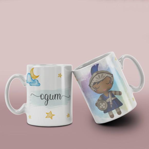 Caneca Religiosa Ceramica Orixás /col12 Dv