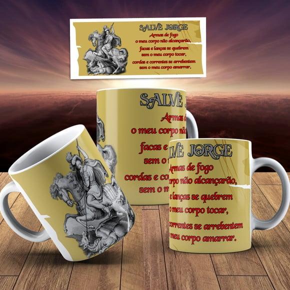 Caneca Religiosa São Jorge-salve Jorge