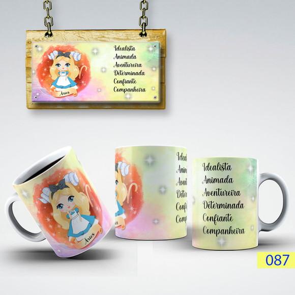 Caneca Signo Princesas- Porcelana Presente Criativo