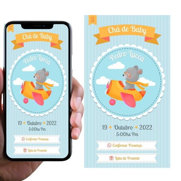 Convite Digital Chá de Revelação Personalizado