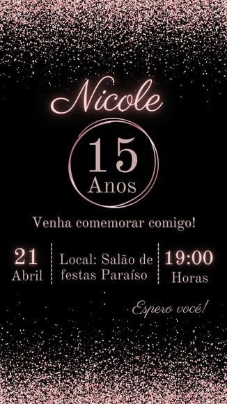 Convite Digital 15 Anos Personalizado