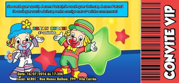 Convite Patati Patatá Personalizado 14x6,5