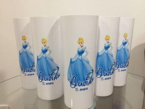 Copos Long Drink Cinderela Personalizados
