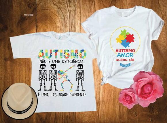 Kit 2 Camiseta Autismo ? Informação Gera Empatia