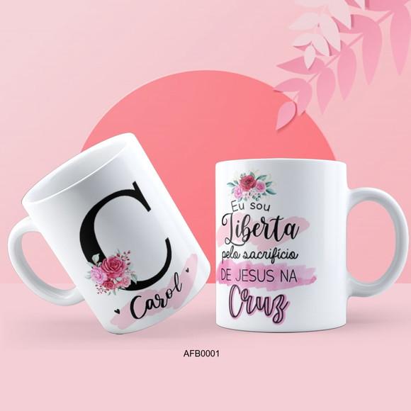 Kit 2 Canecas Alfabeto com Frase Evangelica -afb0001