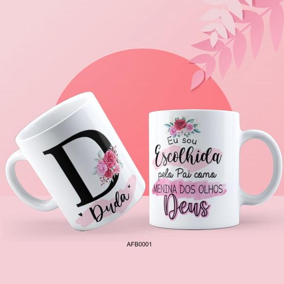 Kit 2 Canecas Alfabeto com Frase Evangelica -afb0001