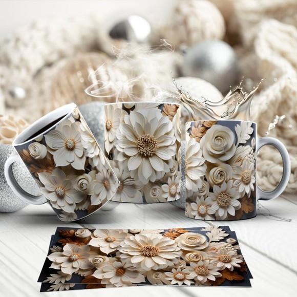 Kit 2 Canecas de Porcelana Floral ? Elegância para Seu Café