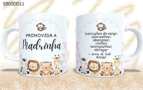 Kit 2 Canecas de Porcelana-promovida a Madrinha e Padrinho