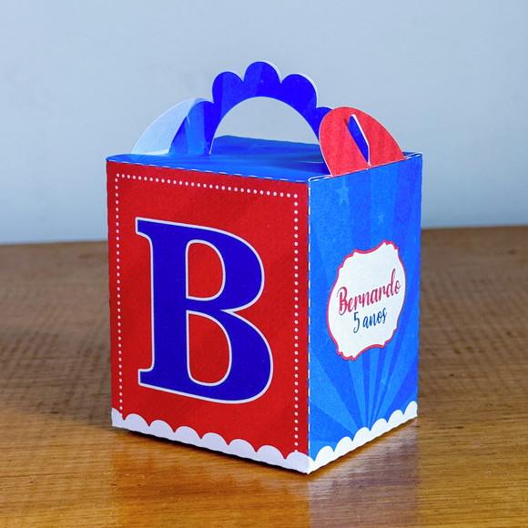 Kit 20 Caixas Vermelho e Azul Personalizada (pegue e Monte)