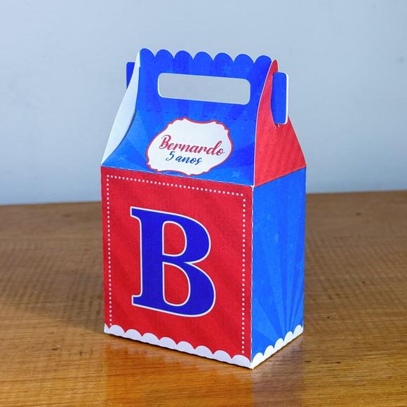 Kit 20 Caixas Vermelho e Azul Personalizada (pegue e Monte)