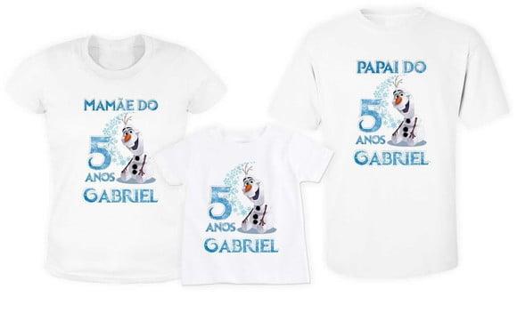 Kit 3 Camisetas Galinha Olaf Personalizadas