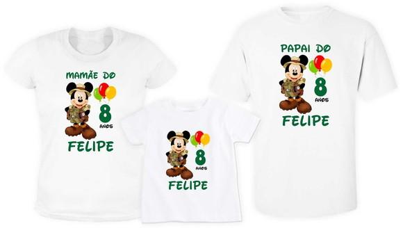 Kit 3 Camisetas Mickey Personalizada