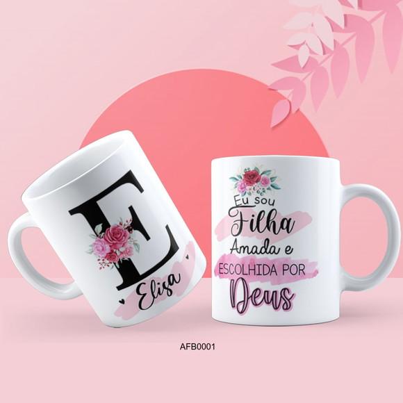 Kit 4 Canecas Alfabeto com Frase Evangelica -afb0001
