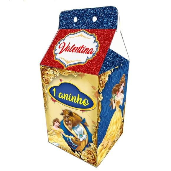 Kit 40 Caixa Bela e Fera Caixa Milk Personalizada