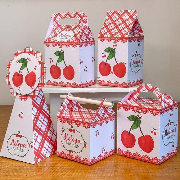 Kit 40 Intens Pegue e Monte Cereja - Lembrancinha Cereja