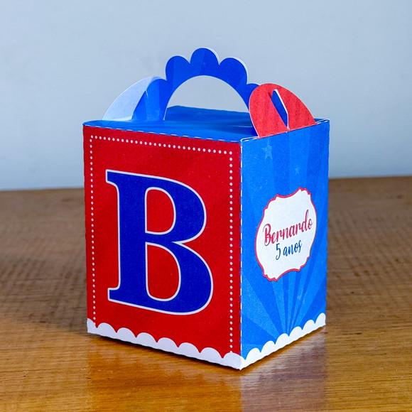 Kit 50 Caixas Vermelho e Azul Personalizada (pegue e Monte)