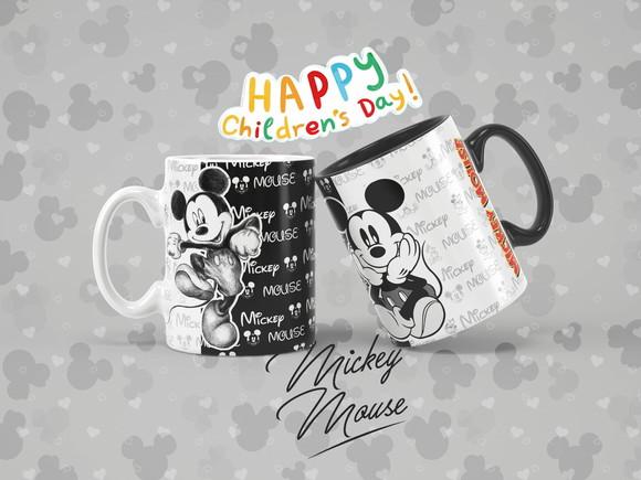 Kit com 5 Canecas Dia das Crianças Desenho Infantil
