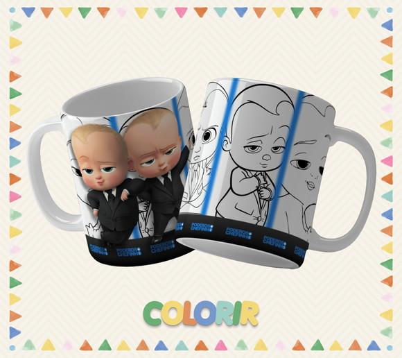 Kit com 5 Canecas Dia das Crianças Desenho Infantil Colori
