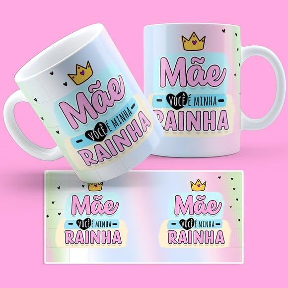 Kit com Duas Caneca Dia das Mães Coroa