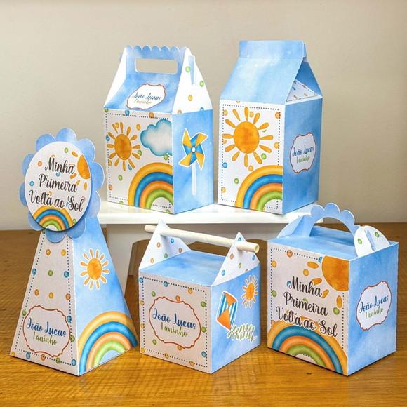 Kit Festa 40 Caixa Aniversário Volta ao Sol Personalizada