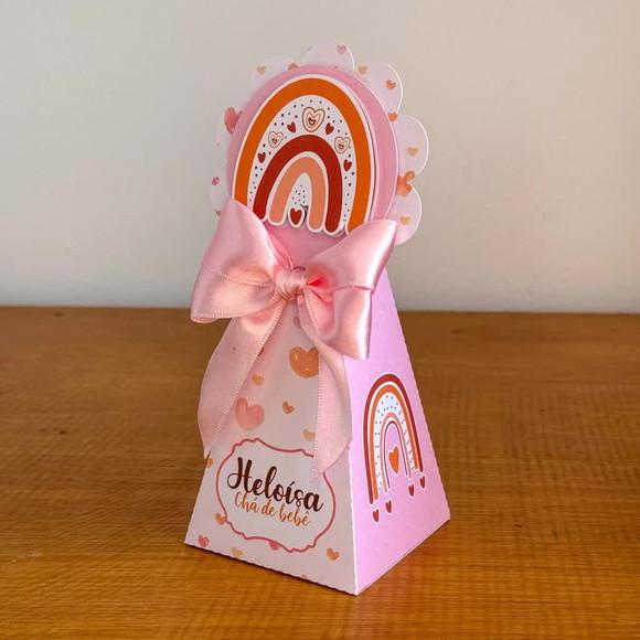 Kit Lembrancinhas Arco-íris Boho Caixa Personalizada