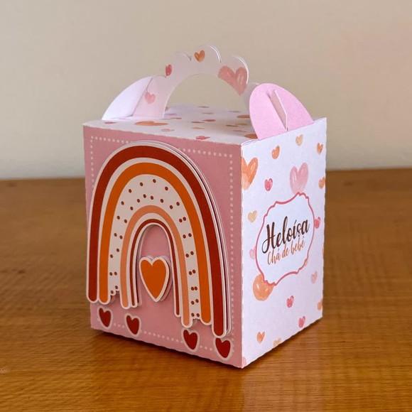 Kit Lembrancinhas Arco-íris Boho Caixa Personalizada