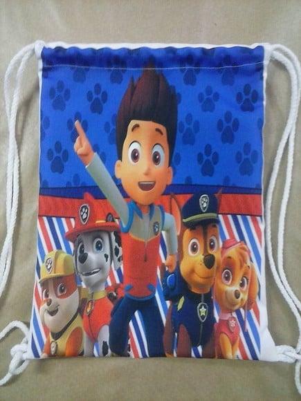 Mochila Saco Patrulha Canina Azul Personalizada