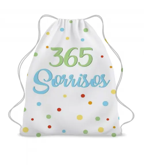 Lembrancinha Mochila Saco 365 Sorrisos Personalizada Menina