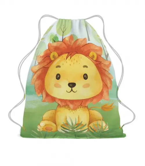 25 Bolsinha Sacochila Mochila Leãozinho Personalizada
