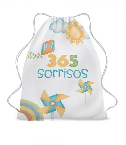 25 Lembrancinha Mochila Saco Personalizada 365 Sorrisos