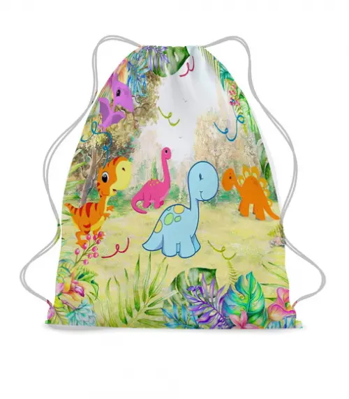 25 Mochila Sacochila Mochilinha Dino Baby- Dinossauro