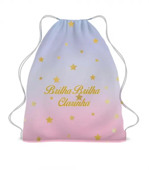 30 Sacochila Mochila Sacolinha Brilha Brilha Estrelinha