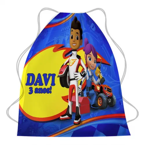 35 Mochila Saco Personalizada Blaze e as Monster Machines