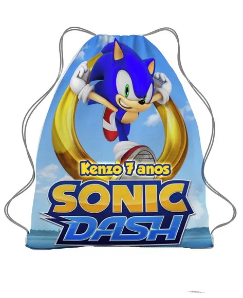 35 Mochilinha Sacochila Mochila Sonic - Aniversário Sonic