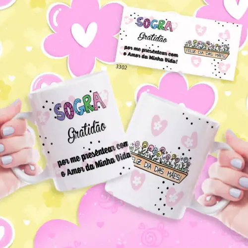 Aneca de Porcelana Personalizada Mãe Presente Dia das Mães
