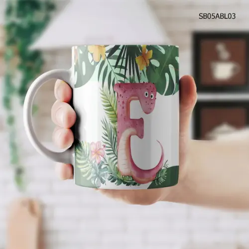 Caneca de Porcelana Alfabeto Personalizada - Todas as Letras