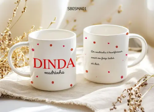 Caneca de Porcelana Dia das Mãe - Presente Criativo
