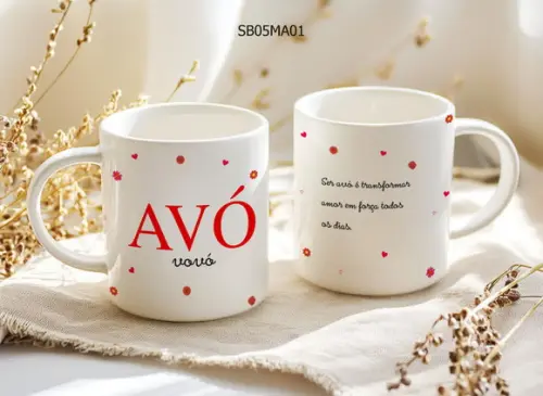Caneca de Porcelana Dia das Mãe - Presente Criativo