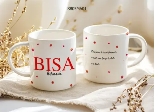 Caneca de Porcelana Dia das Mãe - Presente Criativo
