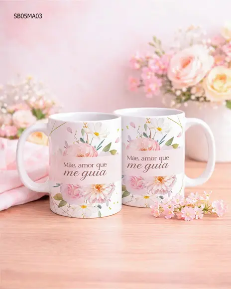 Caneca de Porcelana Dia das Mães Presente Delicado